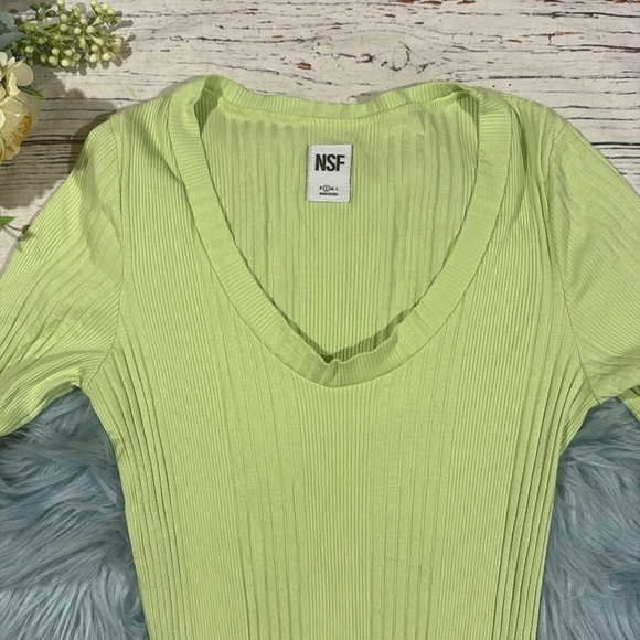 NSF Meadow Rib Dress Midi Dress in Limon - Picture 4 of 9